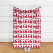 Indian Elephant Block Print -  Orange & Fuchsia