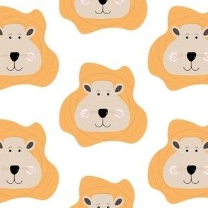 Small lions with white background - baby boy nursery design