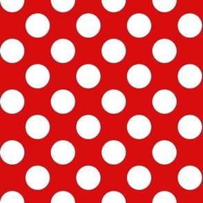 1” white polka dots on red