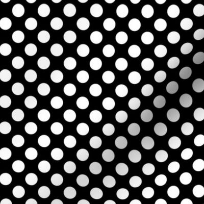 1/2” white polka dots on black