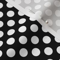 1/2” white polka dots on black