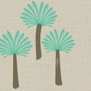 Palm Trees on Sandy Linen