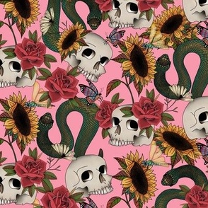 Skull garden - pink