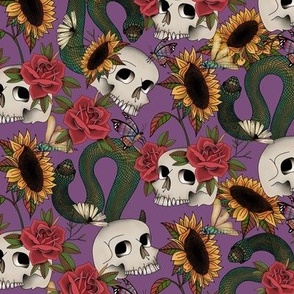Skull garden - purple 