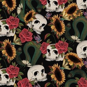 Skull garden - black