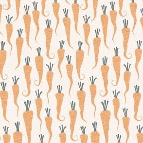 (small scale) carrots - rustic easter garden veggies - cream - LAD22