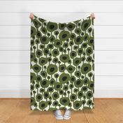 Poppy Dot - Graphic Floral Dot Ivory Green Jumbo Scale