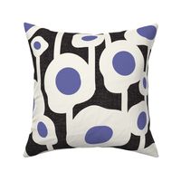 Poppy Dot - Graphic Floral Dot Black Periwinkle Jumbo Scale