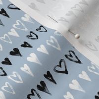 Brushy Hearts on  light blue, micro @Luanne Marten