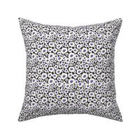 Poppy Dot - Graphic Floral Dot Black Periwinkle Small Scale