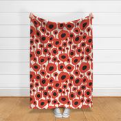 Poppy Dot - Graphic Floral Dot Ivory Red Jumbo Scale