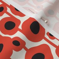 Poppy Dot - Graphic Floral Dot Ivory Red Regular Scale