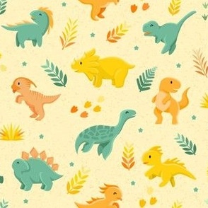 Diego's Dino Downpour Warm Repeat Tile