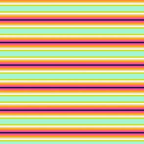 Bright Spring Rainbow Stripe coordinate- mint, pink, papaya, midnight blue - small