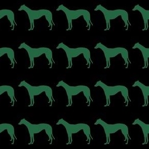 Greyhound 1.5 Inch Martingale Emerald Green on Black
