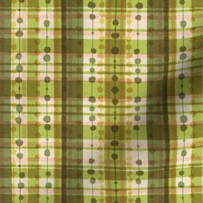 Retro plaid dot in green