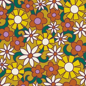 Heather Hippie Flower Power (Gold Yellow Rust) - Large