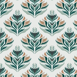 Geometric green floral