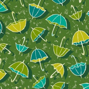 Uma Umbrellas  (Green / Teal) - Large