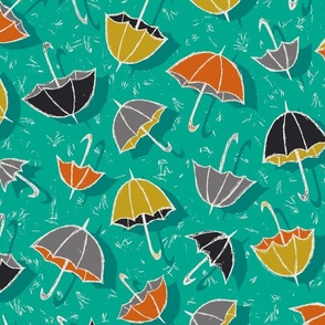 Uma Umbrellas  (Seafoam / Yellow) - Large