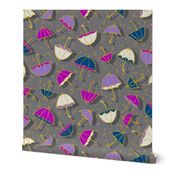 Uma Umbrellas  (Grey / Purple) - Large