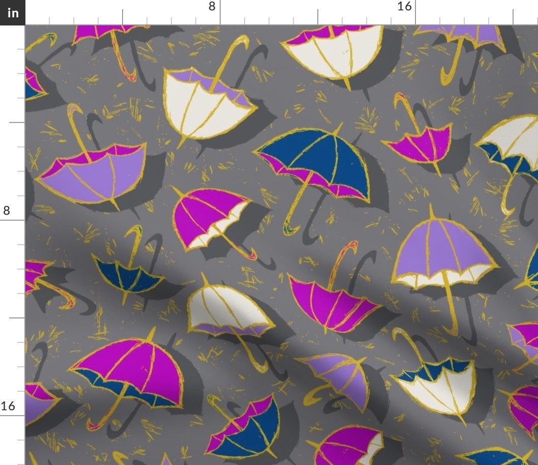 Uma Umbrellas  (Grey / Purple) - Large