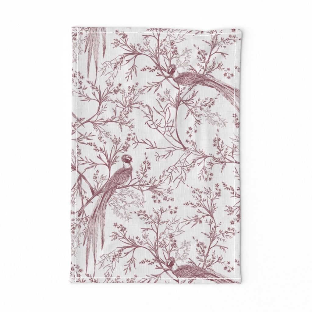 Chinoiserie Bird (Burgundy)