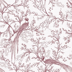 Chinoiserie Bird (Burgundy)