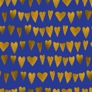 Gold Metallic Hearts, Blue ©Luanne Marten