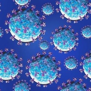 Viruses on blue background