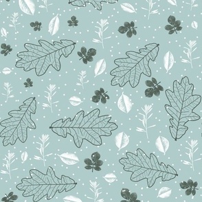 Abstract Teal Floral Pattern