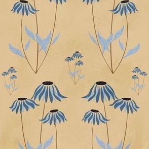 Blue daisies floral pattern  