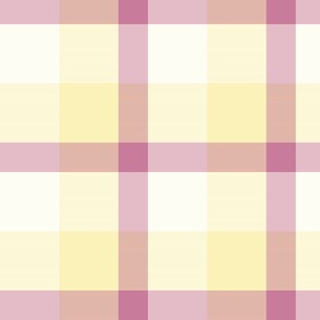 Plaid - Yellow, pink and Natural