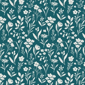 Spring Floral Chalk and Teal