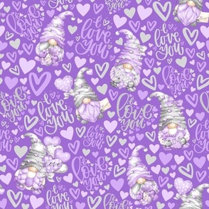 lilac gnome i love you purple