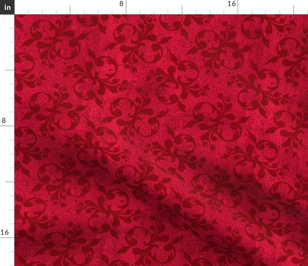 Red Velvet Damask Pattern