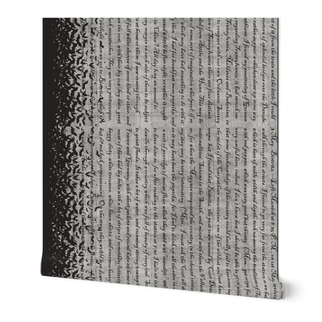 Dracula Text on Parchment with Bat Trim Vertical