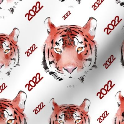Watercolor Tiger White year 2022 Chinese year Animal - small