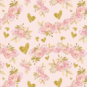 Ballerina Florals Pink and Gold