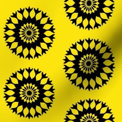 Bold Black and Yellow Mandala