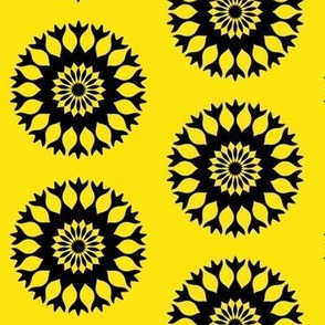 Bold Black and Yellow Mandala