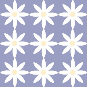 Very Peri Geometric Daisy Light White