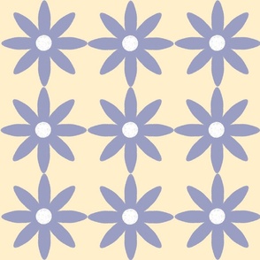 Very Peri Geometric Daisy Light Yellow