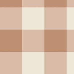 checks gingham - clay and beige LARGE scale 