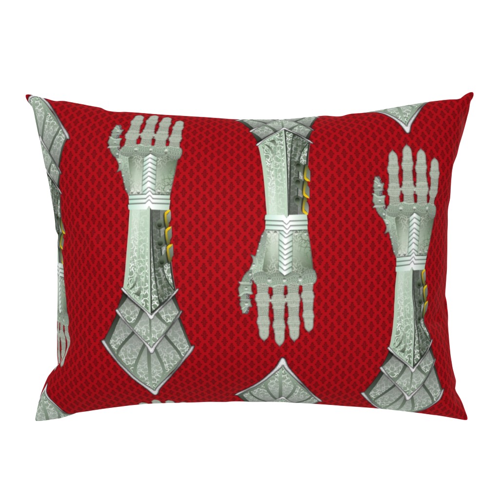 Gauntlets - silver and red