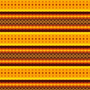 Geometric Stripes in Yellow, Orange & Green Large