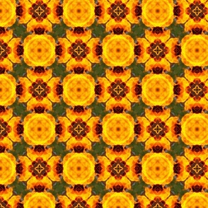 Floral Abstract in Yellow, Orange & Green Large