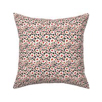 Poppy Dot - Graphic Floral Dot Black Red Small Scale