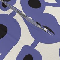 Poppy Dot - Graphic Floral Dot Ivory Periwinkle Jumbo Scale