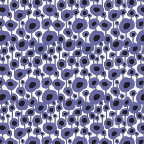 Poppy Dot - Graphic Floral Dot Ivory Periwinkle Small Scale